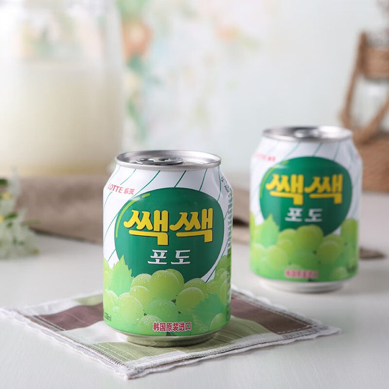 LOTTE grape juice drink 238ml *12 cans, whole box, imported from South Korea