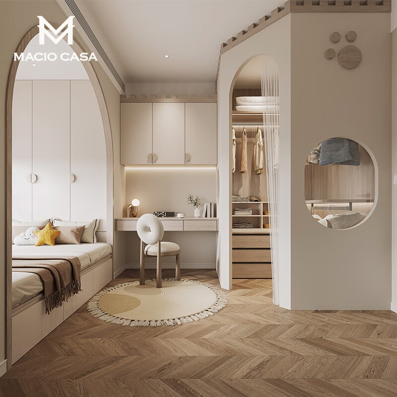 Mag solid wood tatami customization overall simple American style small apartment with bay window tatami bedroom youth room prepayment