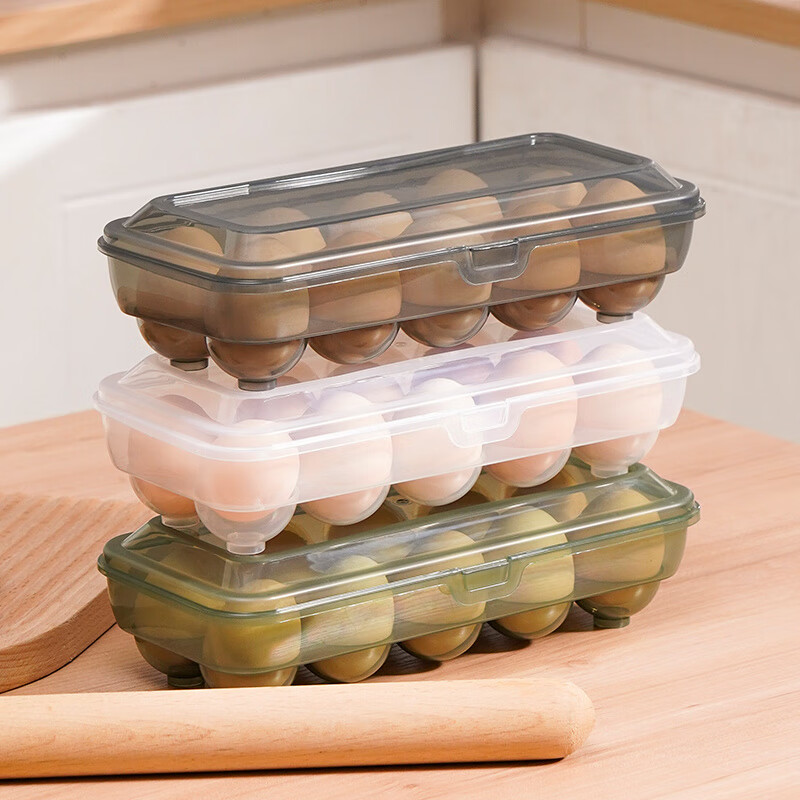 Quhe egg storage box for refrigerator, special egg box, sealed fresh-keeping box, egg rack holder, kitchen artifact, household, transparent white, fifteen grids