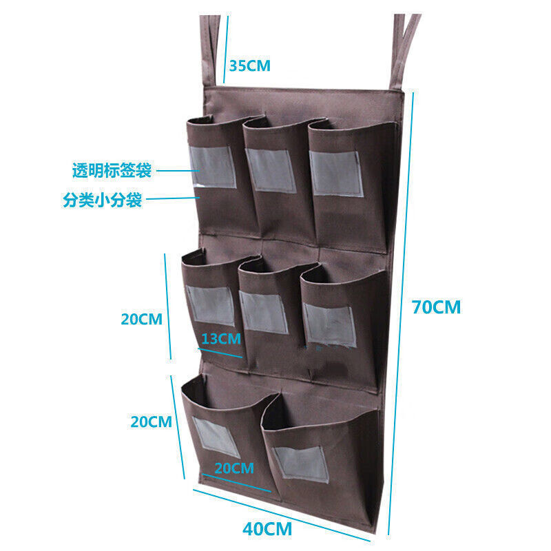 Hotel guest room work cart rag bag hanging bag cleaning cart linen cart tool differentiated towel storage points vertical 6 small bags rag bags one row two three rows