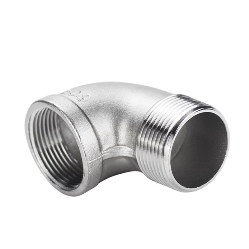 Deqi 304 stainless steel internal and external wire elbow 90 degree internal and external thread pipe fittings water pipe joint elbow accessories Jingcang DN15 (4 points)