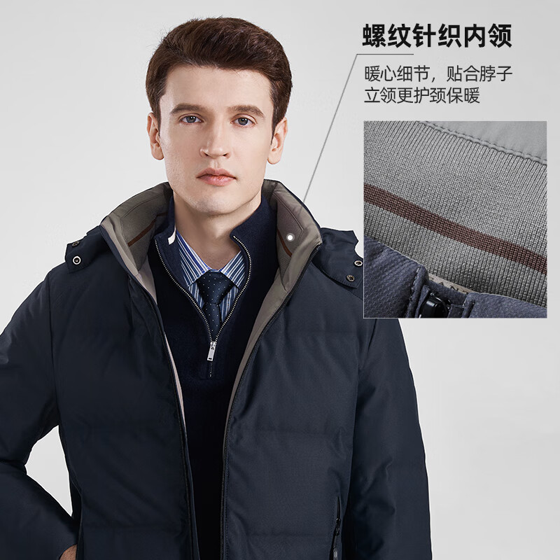 Shanshan 90 goose down New Year's down jacket men's winter short hooded removable thickened warm anti-drilling velvet casual jacket