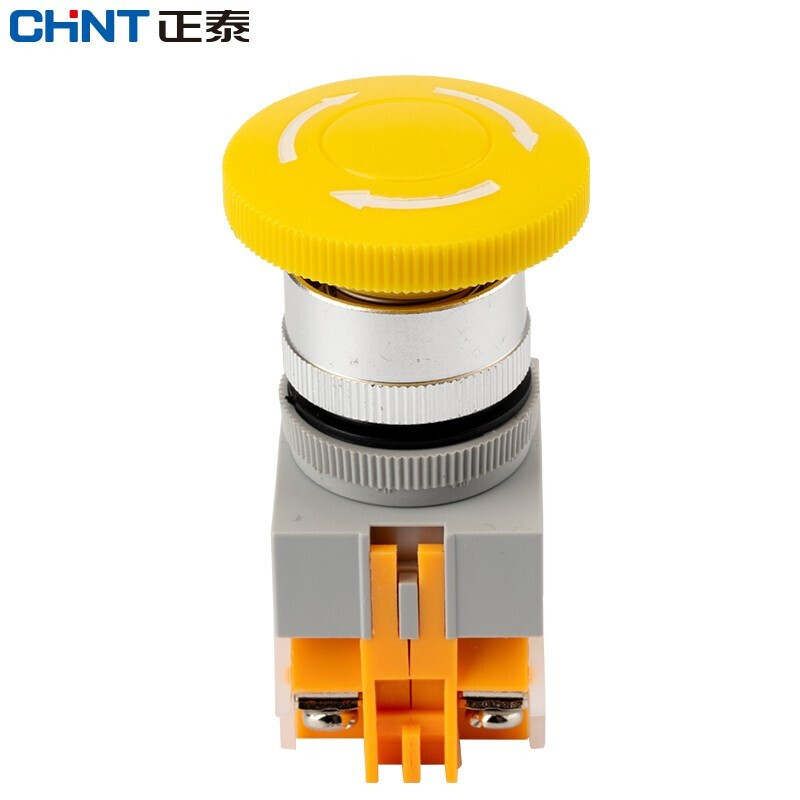 Chint (CHNT) emergency stop switch emergency stop self-locking control button mushroom head self-locking protection one open and one closed NP4-11ZS/1-R yellow