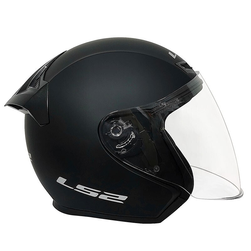 LS2 new motorcycle helmet quarter helmet electric moped four seasons large tail large size men and women half helmet OF608 matte black 3XL (recommended 61-62CM)