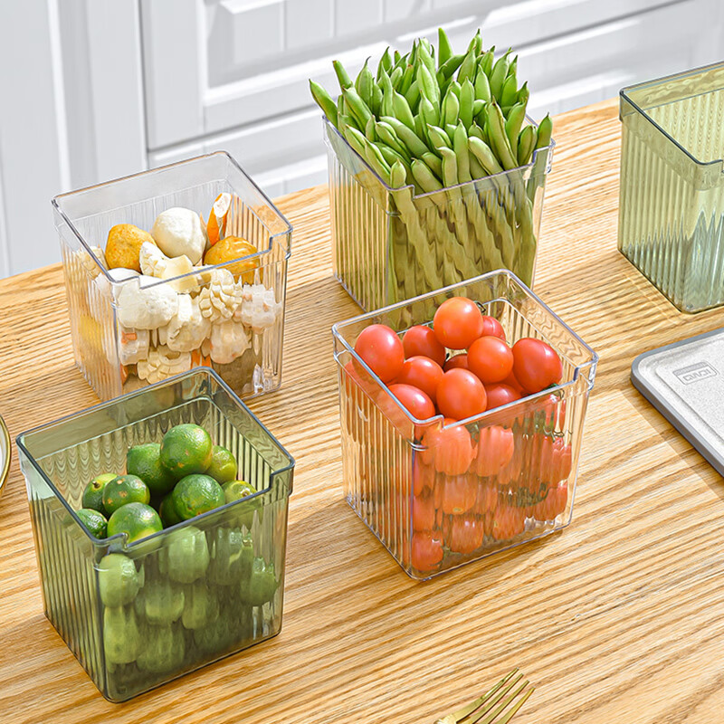 Dining General Refrigerator side door storage box 3-pack fresh-keeping box freezer inner storage rack storage box fresh-keeping artifact white