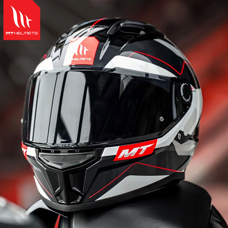 MT HELMETS Stinger 2 Spanish MT motorcycle helmet unisex commuter full-face helmet all-season motorcycle electric vehicle safety helmet white gray red Mick (default transparent mirror) 3XL (recommended 60-62cm)