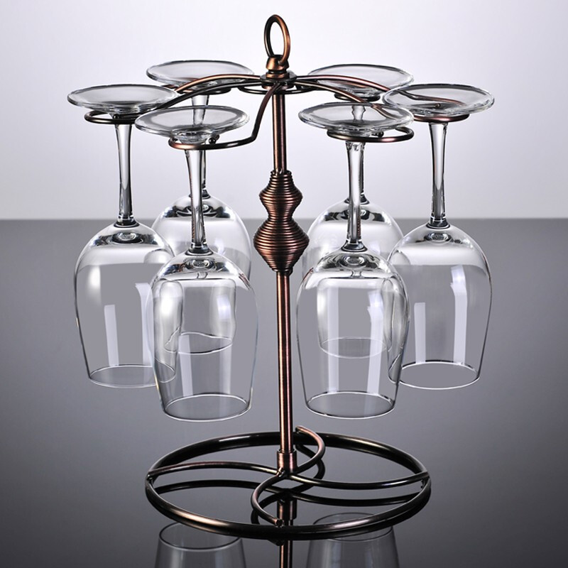 KING KEALAY Jindalei red wine cup set household glass goblet decanter creative wine glass holder wine set Phantom 6-pack handleless decanter