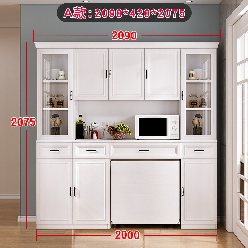 Xuepeng sideboard microwave cabinet Nordic restaurant cabinet folding dining table integrated combination custom sideboard A type 2090*420*2075