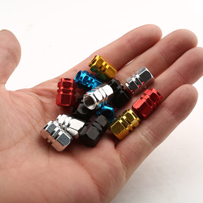 Off-road soldier car tire valve cap valve cover aluminum alloy valve core cap valve core cap universal 8 pieces black