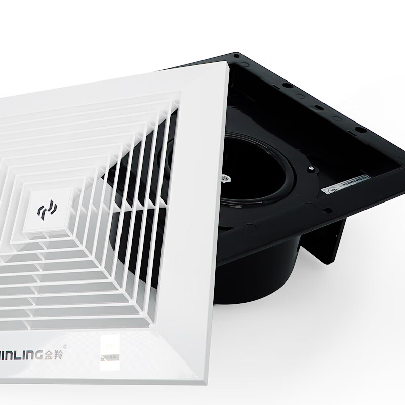 Jinling (JINLING) Jinling exhaust fan 10-inch bathroom ceiling pipe ceiling-mounted exhaust fan BPT15-12-30 (P7A) 10-inch pipe drilling 24*24cm 0mm