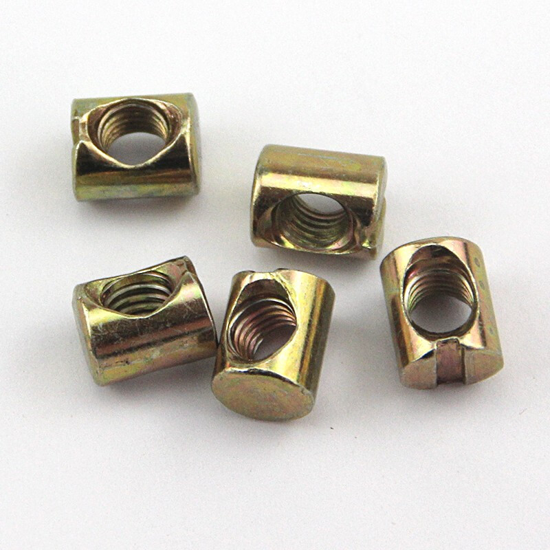 Chuanchai-Furniture nut hardware baby and children's bed accessories screw hammer head nut cross hole nut two-in-one connection component M6M8 8*15 10 pieces