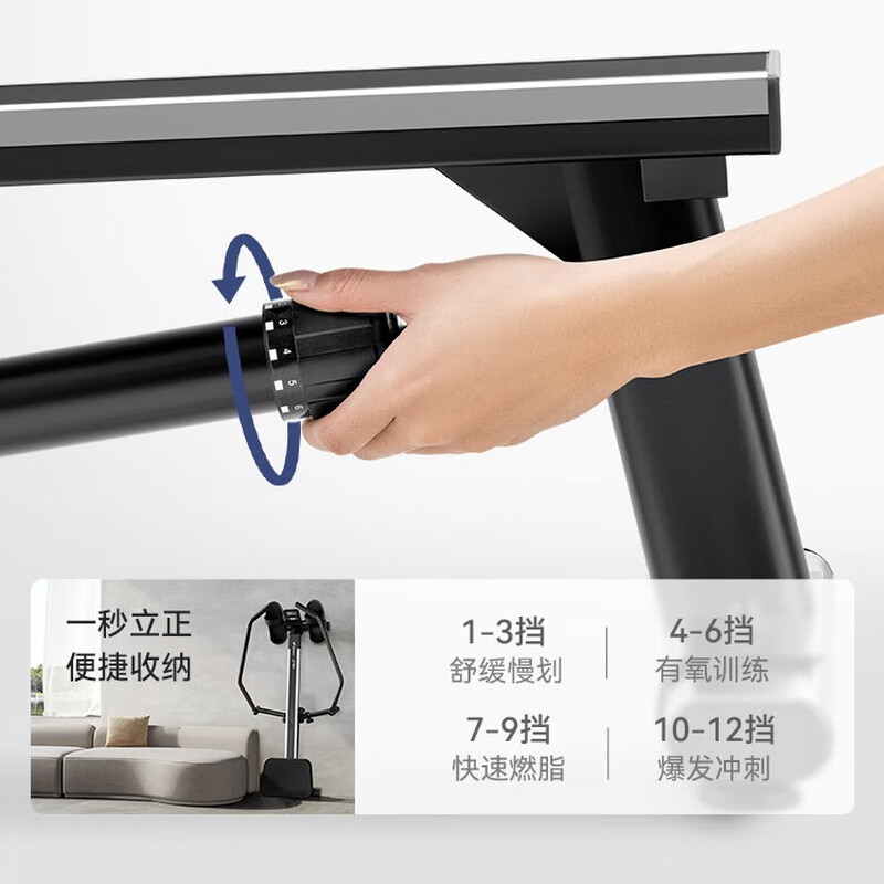 Hunting Steel Wolf Rowing Machine Foldable Home Fitness Equipment Exercise Back Fat Burning Simulation Sculls Hydraulic Resistance 12 Gears Hydraulic 12 Gears Resistance