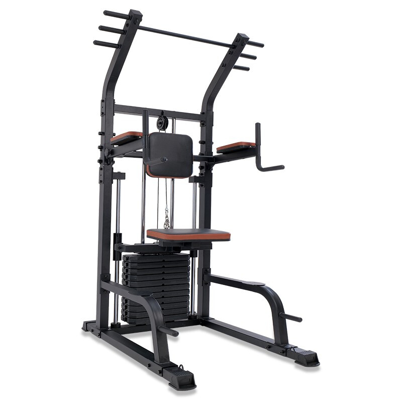 DEWEINUO pull-up machine with power assist household single and parallel bars floor-standing multi-functional men's fitness equipment horizontal bar 901 classic model upgraded with high pull training 70KG counterweight package installation