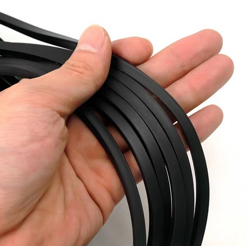 Rubber strip, solid flat strip, square strip, black glass shock-absorbing buffer, anti-slip rubber gasket, hard rubber waterproof marine sealing strip, can be customized, thickness 10mm*width 15mm, 1 meter price