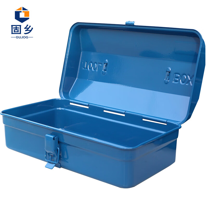 Guxiang household hardware tool box storage box thickened metal auto repair tin box repair box electrician tool box Y-280 blue single-layer iron tool box