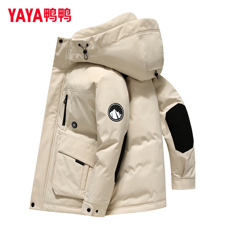 Duck duck Wang Yibo same style down jacket for men and women 2025 new winter thickened hooded work jacket trendy top