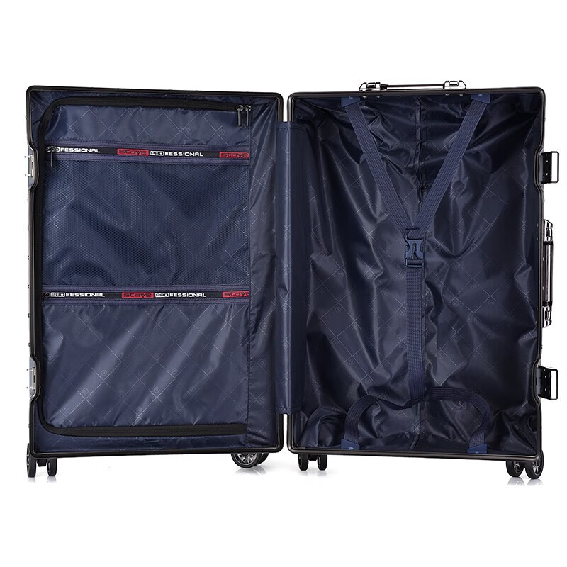 Kangaroo aluminum frame suitcase, good-looking male and female boarding code box, student large-capacity trolley case, business trip suitcase, thickened, Yaoye black, aluminum frame reinforced double code, 20 inches, can be boarded without checking in