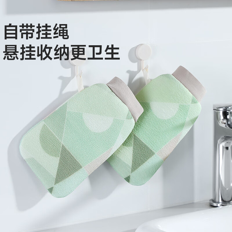 Meliya bath gloves, non-slip frosted bath towel, unisex bath towel, mud towel, bath towel, random color, medium sand fabric, clean green 1 pack
