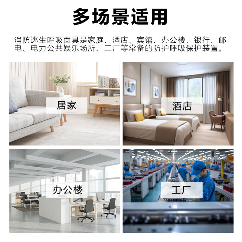 Xinghuaan TZL30 fire mask anti-smoke and anti-virus filter type fire self-rescue respirator fire escape mask national standard 3C certification