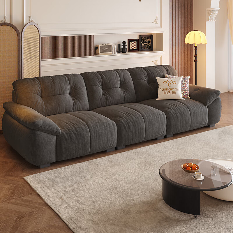 Pashaman domestic subsidized fabric sofa living room removable and washable cat scratch cloth cream cloud sofa luxury 2.8 meters 2657ZF