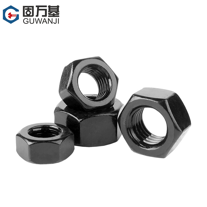 Guwanji black 304 stainless steel hexagonal nut nut screw cap large national standard fastener M8 10 pieces