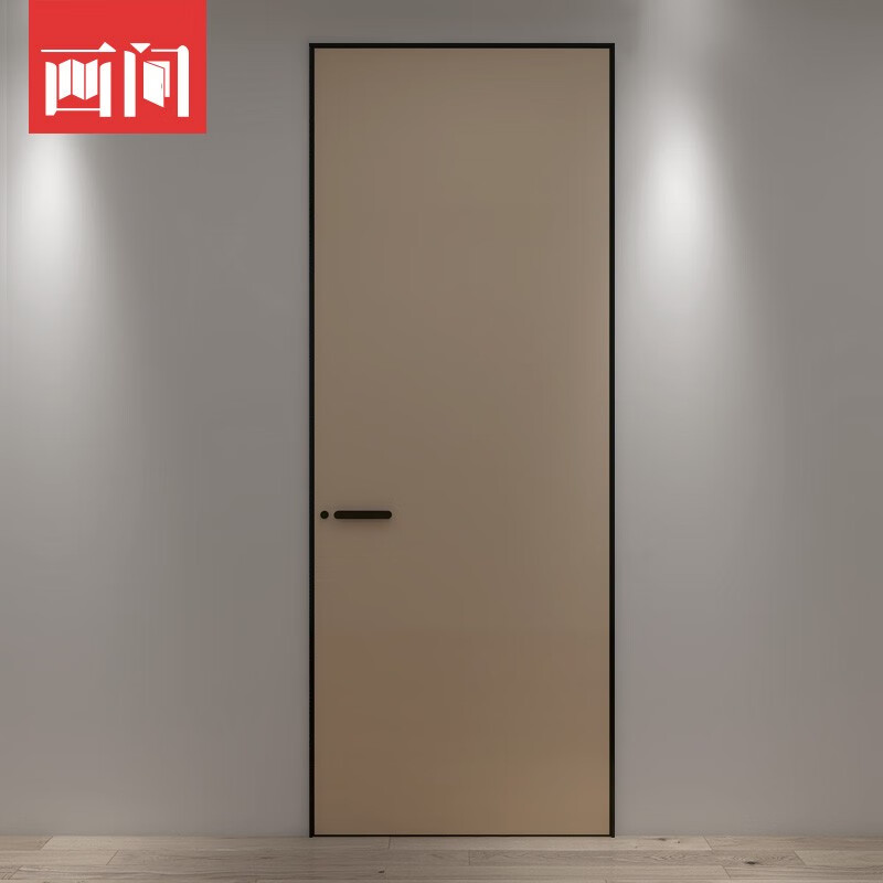 Minimalist narrow-sided aluminum wooden door in the painting room, bedroom door set door, modern simple bedroom door, invisible door, narrow-sided soundproof room door, 33-line outer flat and inner opening aluminum wooden door
