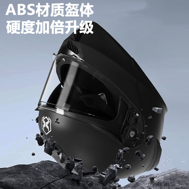 AXK3C Certified Reversible Motorcycle Helmet Men's Winter Warm Full-face Helmet Women's All-Season Electric Vehicle Safety Helmet Revealed Helmet Class A Flash Soul Black Purple-Gift Pack One Size