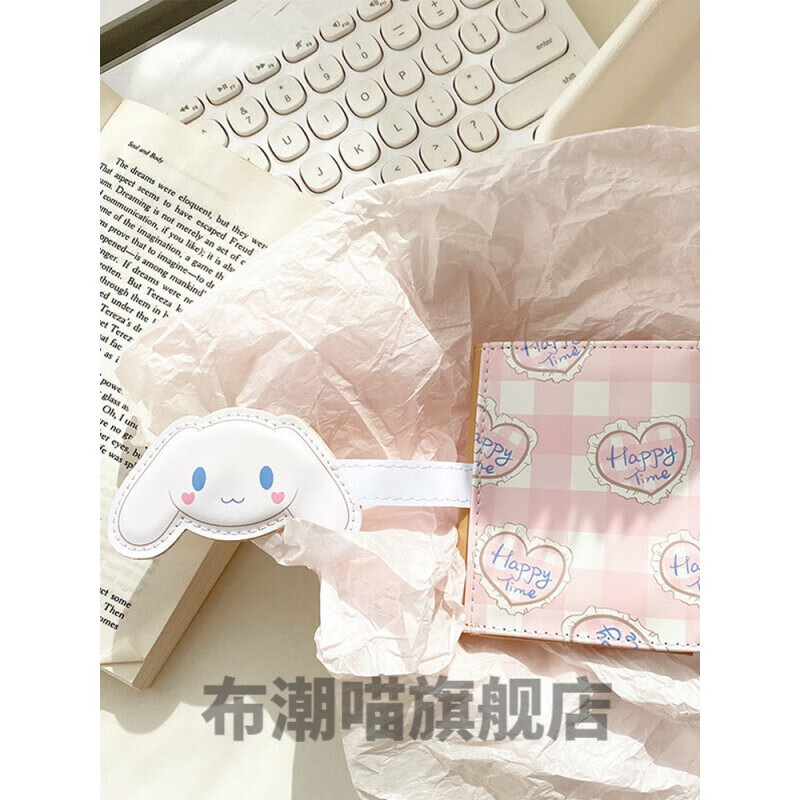 Children's Wallet Women's Small Wallet Women's Coin Purse Niche Design Small Wallet Women's Short Cartoon Cute Japanese Girly Heart Card Holder Coin Purse Children's White Dog