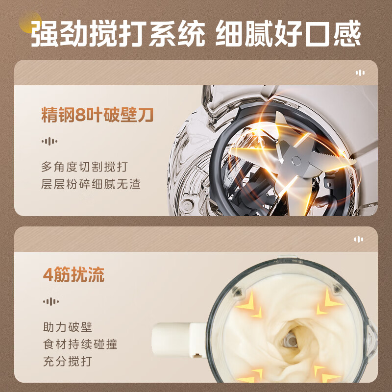 Midea Sleep Wall Breaker Home 1.5L Intelligent Noise Reduction Fully Automatic No-cook Soybean Milk Maker Light Sound 44 Decibels Multi-Function Grain Supplement Juicer Subsidy 555