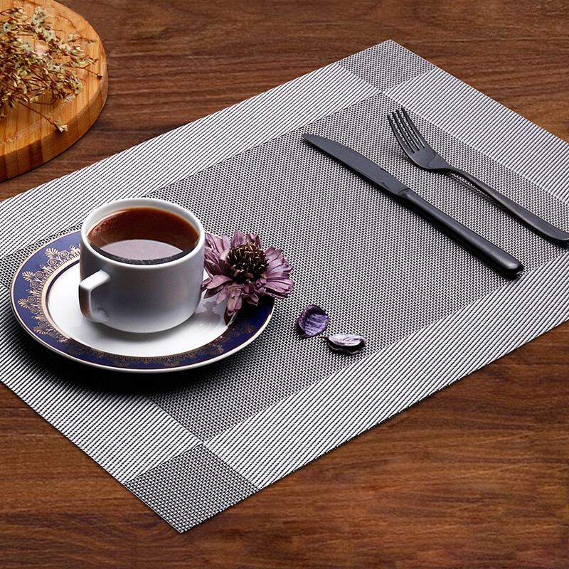 Mengting dining table mat, coffee table mat, anti-scalding mat, PVC western food mat, table mat coaster, 4 pieces 45*30cm 3034