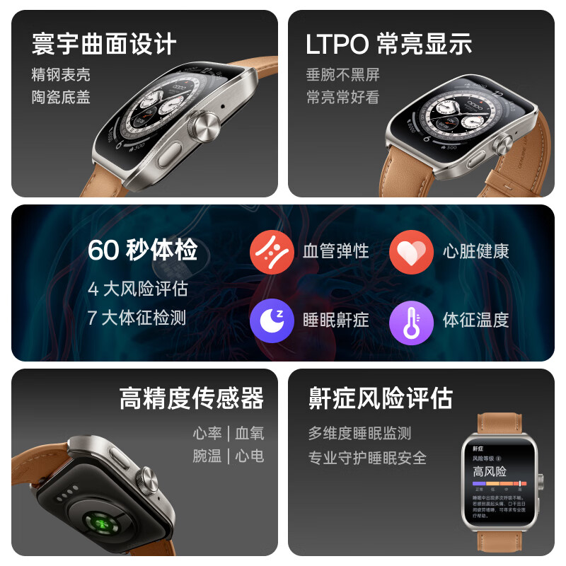 OPPO Watch 4 Pro Daybreak Brown State Subsidy Full Smart Watch Sports Health Watch eSIM Phone Watch Gift Oppo Watch Jingdong Self-operated
