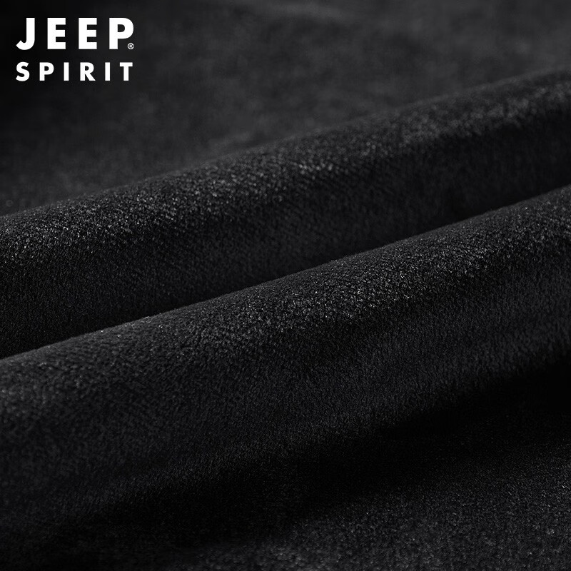 JEEP SPIRIT Jeep Jacket Men's Jacket Autumn and Winter Men's Velvet Windproof Casual Stand Collar Top Men's Black XL