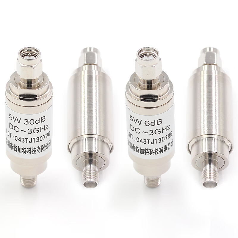 Tegat SMA-JK male to female attenuator 5W RF coaxial fixed stainless steel DC-3GHz 1/6/10/20/30DB SMA-JK 5W coaxial attenuator 8DB