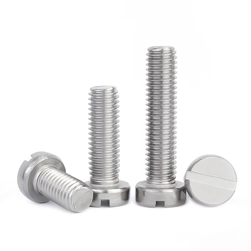 Jinchao 304 stainless steel slotted cylindrical head slotted screws M1.6M2345M6GB65 flat head round head screws M2.5*10 (50 pcs)
