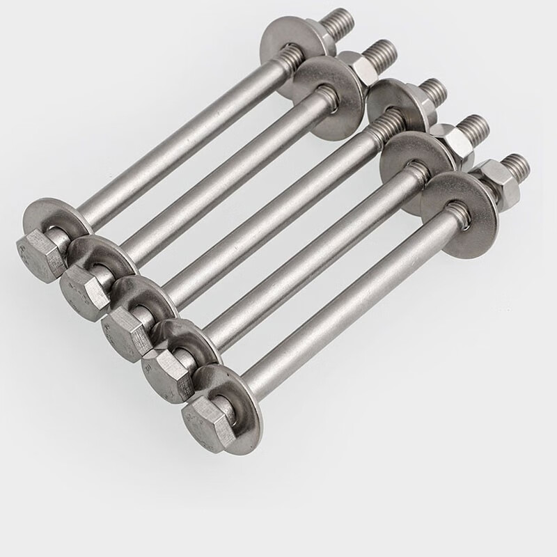 Weiwang 304 stainless steel external hexagon wall screw nut washer combination extended half-thread threaded screw DIN931 M6*30 thread length 20 (1 female 2 large washers) (5 sets)