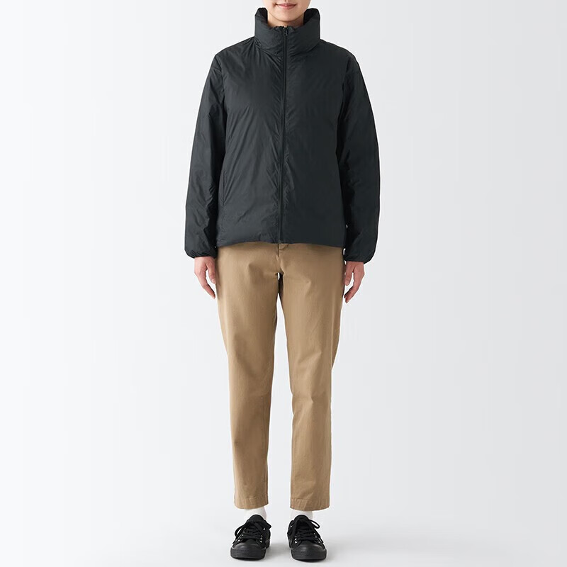 MUJI Women's Portable Stand Collar Down Jacket BDC32C2A Black XL