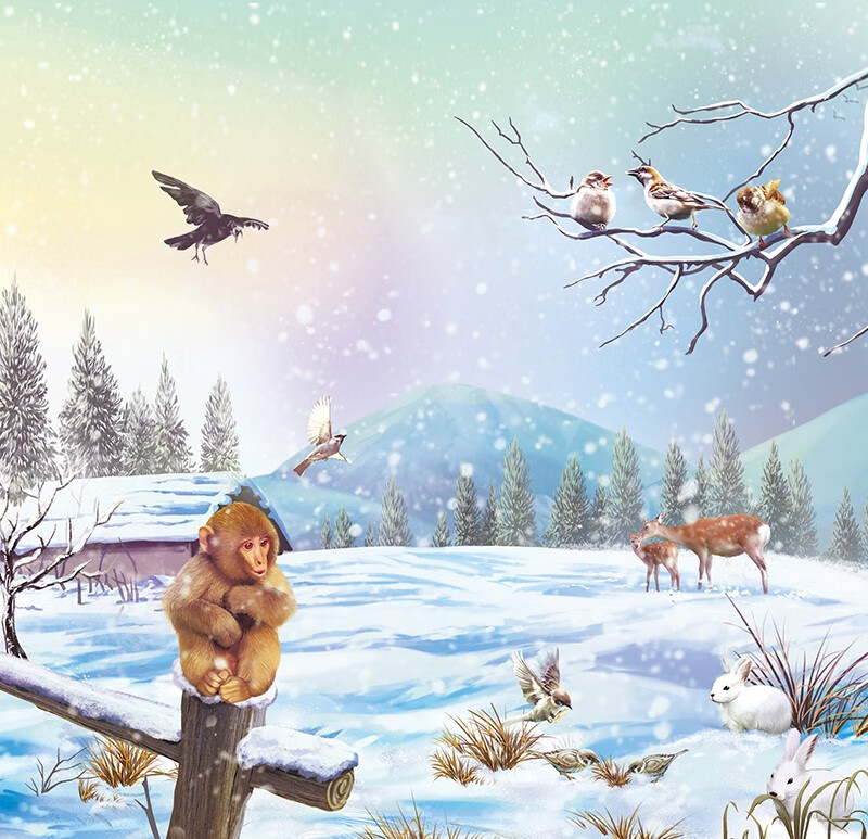 3-6 years old I Love Nature Four Seasons Popular Science Picture Book In winter, it’s snowing heavily
