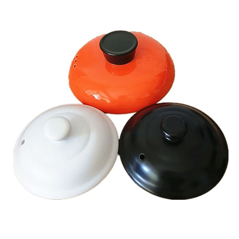 Xubao Kangshu ceramic casserole lid accessories black soup pot casserole lid universal color stew pot white Chinese medicine pot porcelain pot lid diameter black and white optional without card slot 22cm