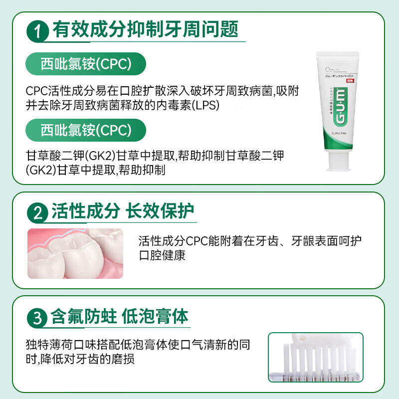 G U M Kangzhijia Japan imported low foaming toothpaste gum periodontal oral care vanilla mint flavor 130g
