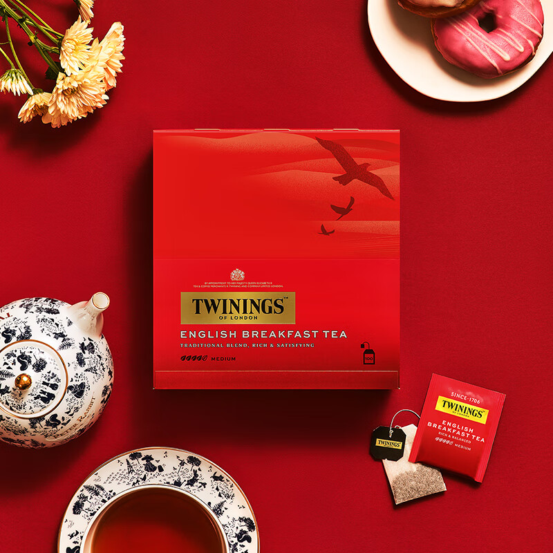 TWININGS English Breakfast Polish Black Tea 2g*100 Bags Black Tea Tea Bag Tea Bag Independent Small Pack New Year Gift