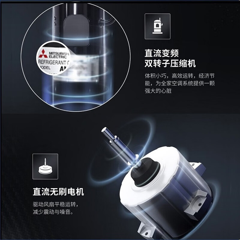 Mitsubishi Electric central air conditioner Lingrui series household multi-split frequency conversion small and medium-sized apartments two bedrooms and two living rooms (one to four)