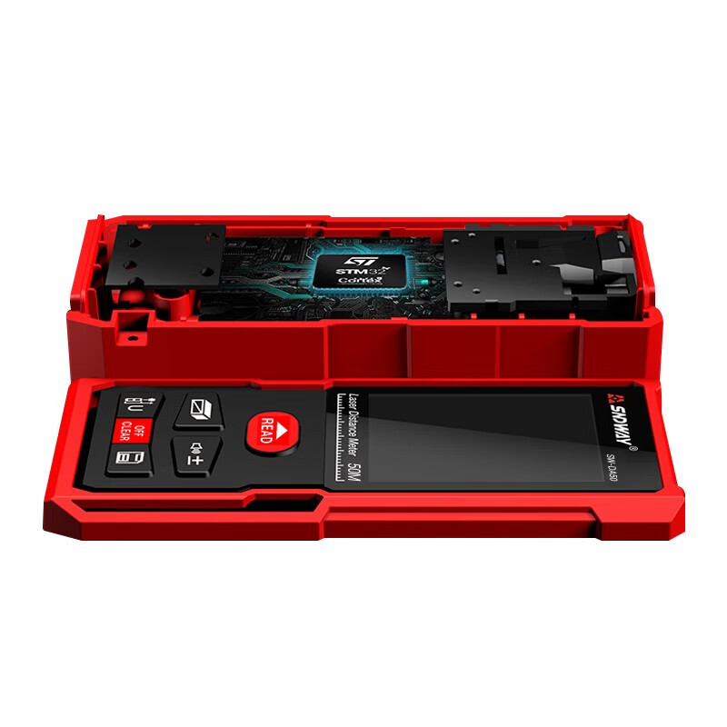 SNDWAY Bluetooth laser distance meter, room measuring instrument, CAD drawing to know the house type APP, high-precision infrared electronic ruler charging SW-DA50 basic charging model, red light 50 meters
