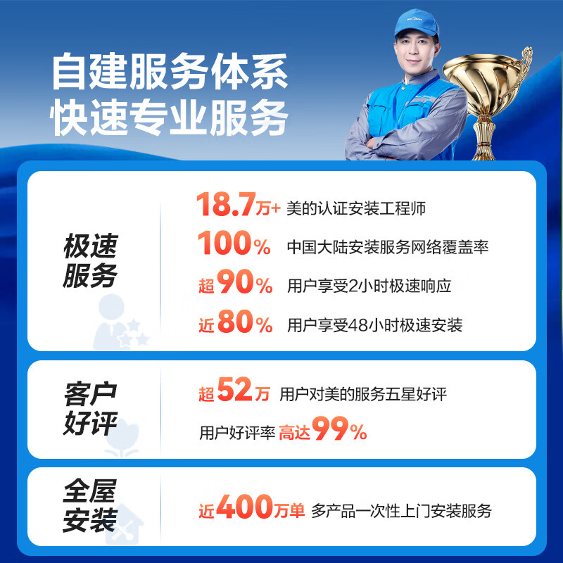 Midea air conditioner with full airflow, 2 new first-class energy efficiency inverters, Fengzun second generation carpet heating, comfortable air conditioner for large bedroom and small living room, air conditioner hanger KFR-46GW/N8MXC1