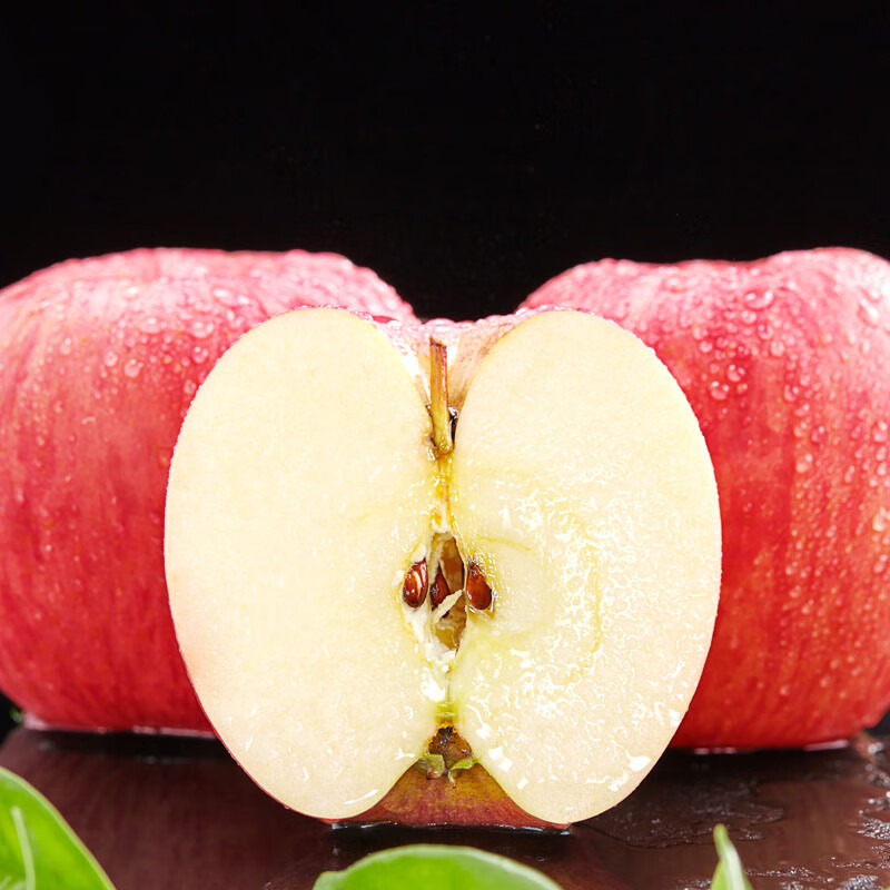 Apple City Yantai Apple Fruit Red Fuji Apple Fresh Crisp Sweet Whole Box Seasonal Fresh Fruit Shandong Specialty Flat Fruit Net Weight 8.5 Jin 85mm