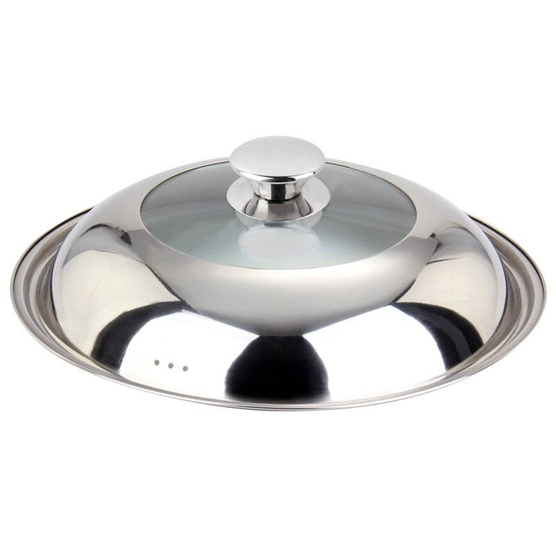 Pearl Life stainless steel pot lid, suitable for 30cm/33cm/36cm/39cm/42cm pot, visible pot lid, cooking lid, 33mm pot