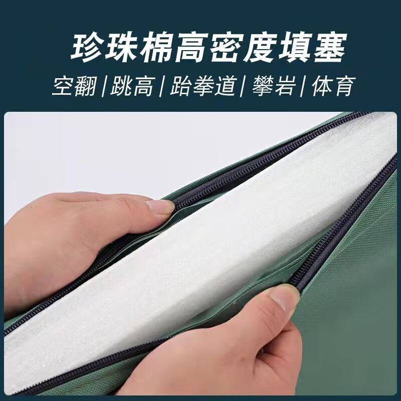 Mengduofu Gymnastics Mat Folding Thickened Sit-Up Mat High Jump Mat School Nap Student Physical Test Training Protective Mat Two-fold International Canvas 120*60*5cm Green Gymnastics Mat