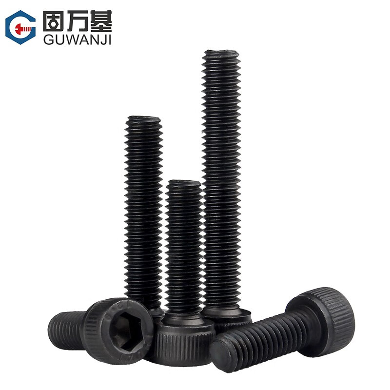 Guwanji Grade 12.9 inner hexagonal screw cylindrical head bolt full-thread high-strength extended screw screw fastener collection M16*55 10 pcs full-thread
