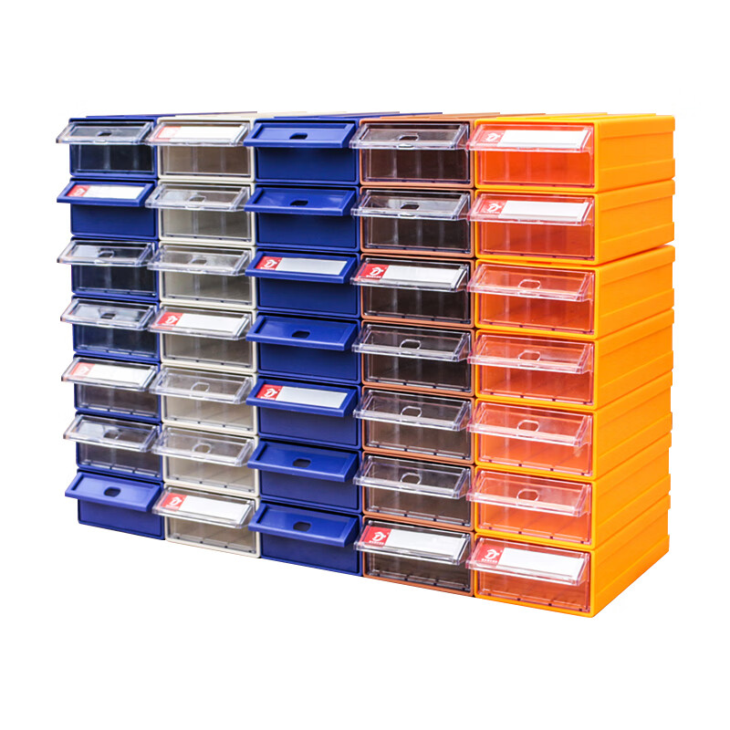 Parts box component box building block combination drawer building block storage box electronic components plastic screw accessories box 0# component box (yellow transparent) 60 pieces