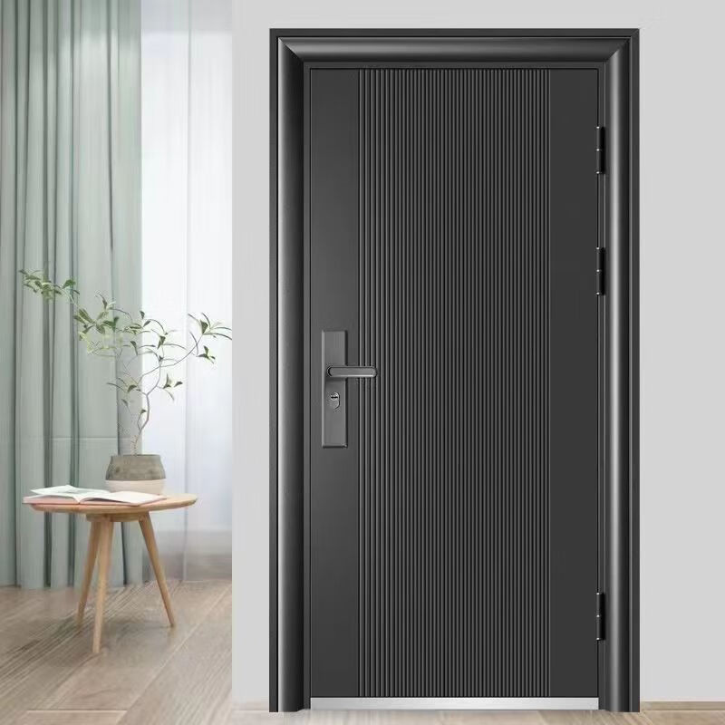 Meikejie home entry door fluorocarbon paint sun protection steel door rental door engineering door entry security door with lock 1970*860 outward opening