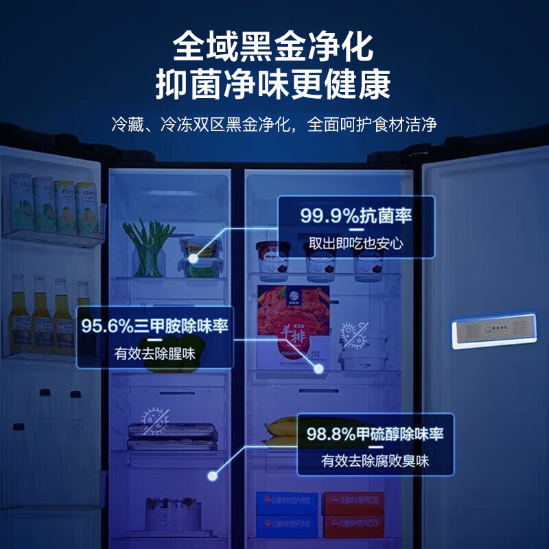 Haier Refrigerator 620L Double Door Subsidy Large Freezer Large Capacity Air-cooled Frost-free First-Class Dual Frequency Converter Home Haier Refrigerator BCD-620WLHSSEDB9